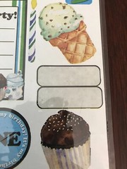 Set of 3 Birthday Themed Items: 2 Sticker Sheets, 1 Tiny Garland, New Old Stock