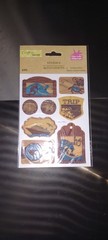 Crafters Square Stickers Paper Crafts Scrapbooking 8PC Beach Tropical Wood Icons