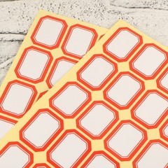 Coated Paper Name Stickers Red Adhesive for Organization Marking Home Office Use