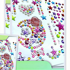210Pcs+ Cute Reusable Stickers for Kids, Fun Glitter Gem Heart Art Stickers Bulk