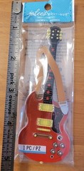 Scrapbooking Craft Rock Guitar Stickers Red Set Of 4 Jolees-Boutique 4.75×1.7 in