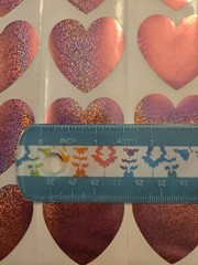 16 PINK HEART STICKERS/VALENTINES STICKERS/LARGE SPARKLE HEART STICKERS