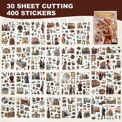 Auguro Scrapbooking Stickers 400 Pre-Cut Washi & 20 Scrapbook Museum