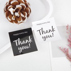 30pcs 5cm Thank You Black N White Kraft Stickers Gift Favour Box Sealed Labels