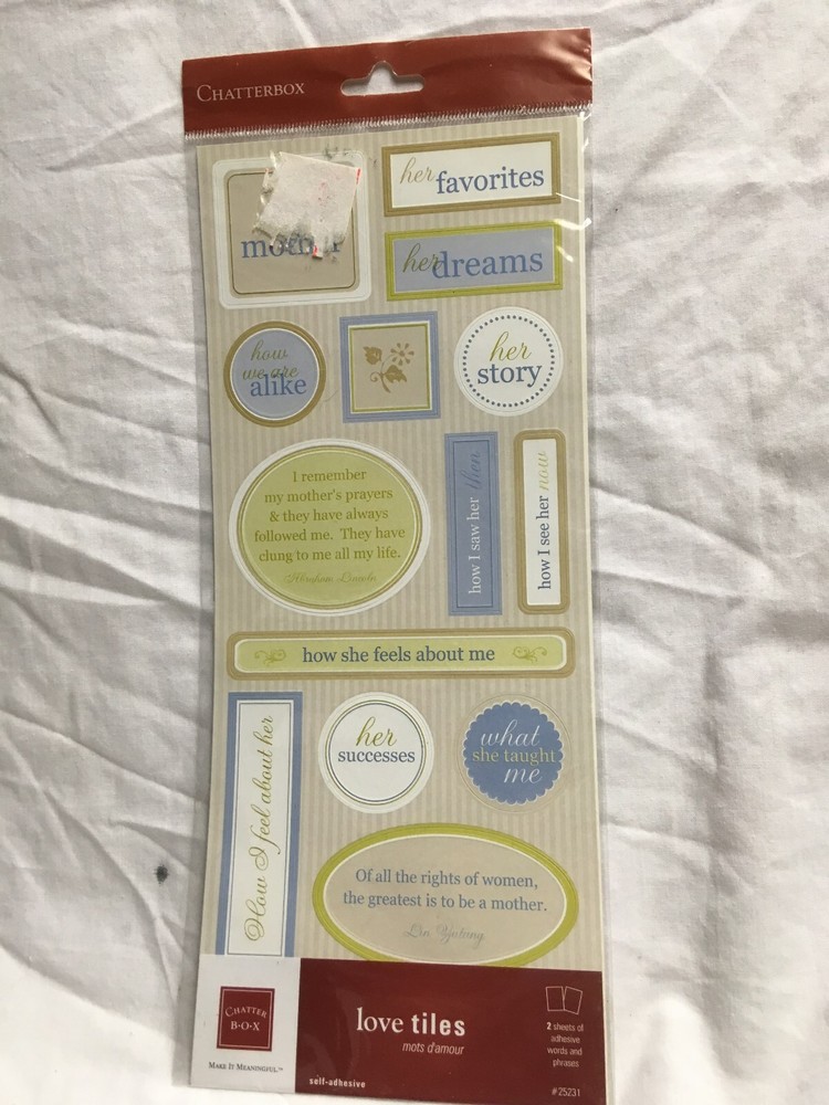 Scrapbook / Stickers-Chatterbox -Love Tiles