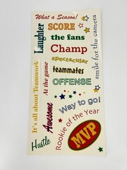 Sports Achievement Teamwork Word Phrase Stickers 26 Pcs Scrapbook