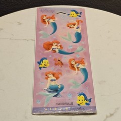 Vtg Little Mermaid Stickers Disney Princess Ariel Flounder Sebastian Hallmark
