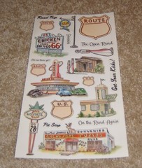 PSX Designs Sticker Sheet ~ Road Trip….Road Signs, Words/Phrases, Icons….