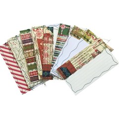 Lot 10 Christmas Junk Journal Note Cards Handmade Sewn Ephemera u Craft Scrapboo