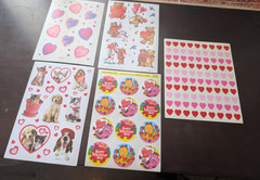 Vintage Valentines Stickers Bulk lot 23 sheets Hallmark 3M AGC Trend great condi