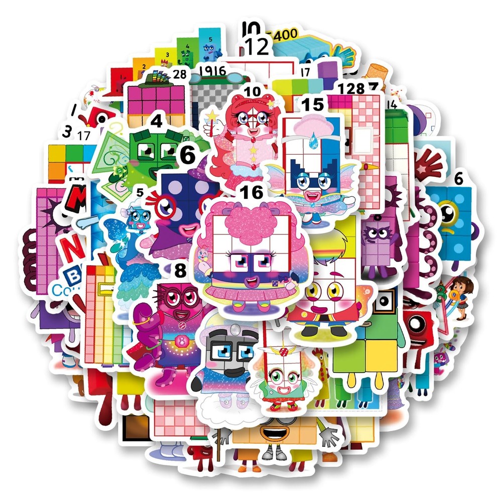 52pcs Early Education Puzzle Animation Stickers Pack, Aesthetic Vinyl Waterpr…