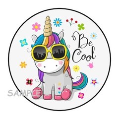 30 CUTE BE COOL UNICORN ENVELOPE SEALS LABELS STICKERS 1.5″ ROUND FLOWERS GIFTS