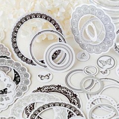 20Pcs Retro Lace Circles Paper Stickers Junk Journal Seal Scrapbooking Supplies