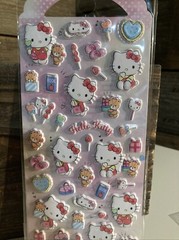 4- New Rare Cute Japanese Sanrio Hello Kitty Raised Puffy Sticker Sheet