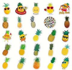 75 Piece Small Candy Lollipop, Cucumber, And Pineapple Stickers