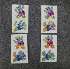 RARE VINTAGE «DANCING BEARS» STICKERS! HAMBLY STUDIOS 1980S HOLO FOIL
