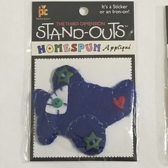 NEW Lot 4 Stand Outs Sticker Applique Iron On Airplane Train Sailboat Car Toy-C