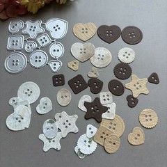 10pcs confetti buttons heart stars round metal cutting die cut scrapbook