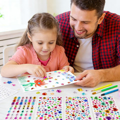 Gem Stickers for Crafts, 7386Pcs Self-Adhesive Rhinestone Acrylic Sticker Gems f