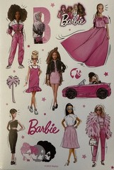 PINK BARBIE Stickers(14pc)Mattel…Dolls…Change Clothes…Ladies…Outfits…Car…Shoes…