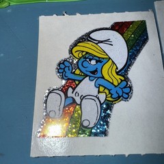 Vintage 1980s Smurfs Smurfy Sticker Set of 2