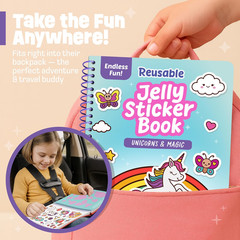 Unicorn Sticker Book – 50 Reusable Stickers, Travel Activities for Ages 3-5