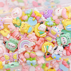 60Pcs Embellishments Cute Set, Flat Back Bulk Mixed Resin Ornament Scrapbooking