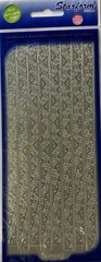 SILVER FLOWER BORDER Outline Stickers(4”x9”)Starform•Garden •Strips•Blooming