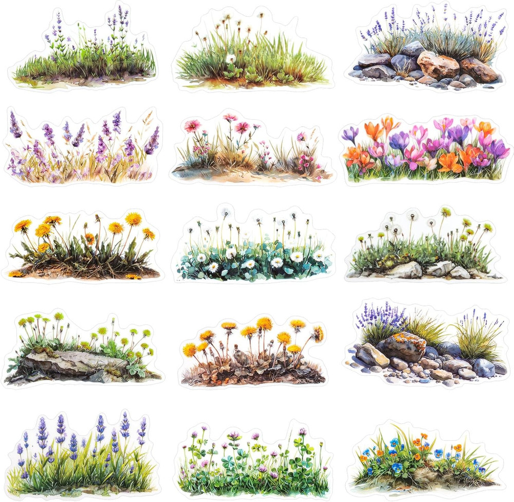 200Pcs Flower Stickers for Scrapbook, Small Vintage Floral Sticker for Water Bot