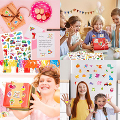 1300PCS Adorable Stickers, Farm/Marine/Wild Animals, Vehicles, Dinosaurs, Food,