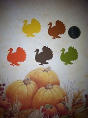 40 TURKEY DIE CUTS PUNCHES CONFETTI SCRAPBOOKING THANKSGIVING TURKEY CONFETTI