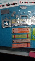 Scrapbooking Lot- 8.5 x 8.5 Scrapbook with paper and Embellishments