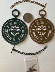 LARGE POCKET WATCH Die-Cut Embellishments(8pc)Clock •Roman Numerals•Card Making•