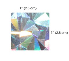 Silver Hologram Holographic Bling Stickers 1″ Square Envelo Seal Reseller Supply