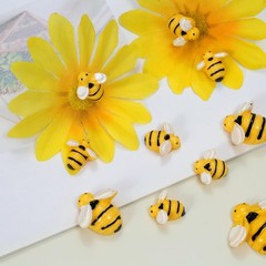 Tiny Resin Bees for Crafts,32Pcs Small Plastic 25mm, 19mm, 14mm, yellow