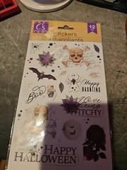 Crafter’s Square Halloween Gothic themed stickers «3D», skulls, bat, spiders NIP