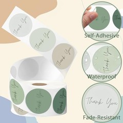 500 PCS Thank You Stickers Small Business 1.0 Inch Thank You for Green