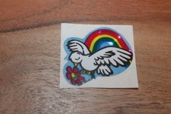 Vintage KEM Prism Sticker mods Rainbows hearts Bee Dove Bird Love lot of 3 1980s
