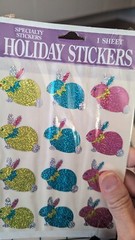 Vintage Stickers Easter Bunnies Prism Paper Magic Group 1 sheet