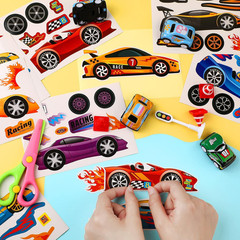 48 Sheets Car Stickers for Kids, Racecar DIY Stickers for Birthday Party