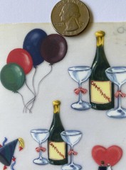 CELEBRATION Rub-On(6”x 9”)Happy Birthday•Wedding•Balloon•Champagne •Party•Cake•