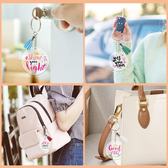 Acrylic Keychain Blanks, Inspirational UV DTF Transfer Stickers, Clear Acrylic B