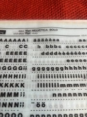 Four Letraset INSTANT LETTERING Transfer Letters 14, 16, 18pt Helvetica bold 1