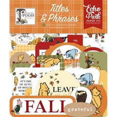 Echo Park Ephemera Winnie The Pooh Autumn Titles & Phrases