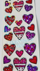 HAMBLY STUDIOS PRISMATIC STICKERS PINK PURPLE RED HEART VINTAGE COLLECTABLE RARE