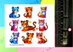 Cute Colorful Tigers Sticker Sheet