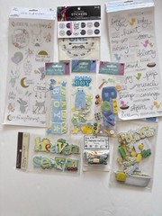 Baby Boy Scrapbooking Stickers Large Blue Mixed Lot Sealed Vintage New!