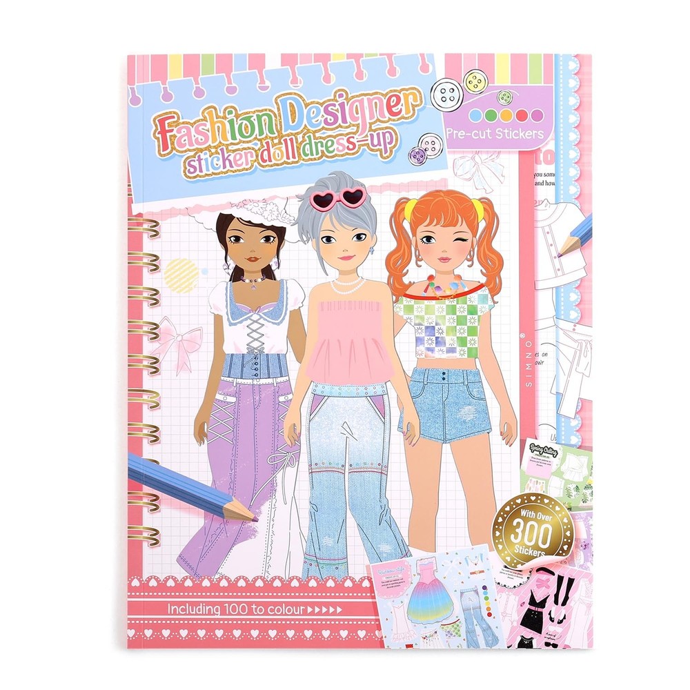 Girls Sticker Dress-UP, Fashion Designer Activity Book for Kids, Toddler Home…