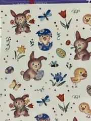 American Greetings Stickety Doo Da Stickers Easter Bunny Rabbit Chicks Set of 5