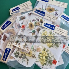 Vtg Ceramic Decals Mixed Media Water Mount Transfers Lot T Yellow Daisy Floral